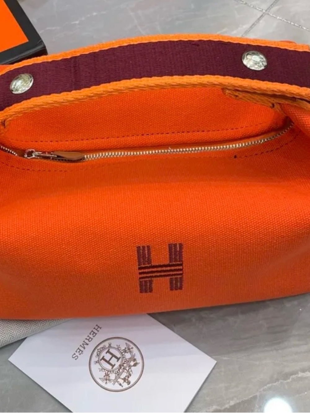 Orange Canvas Shoulder Bag